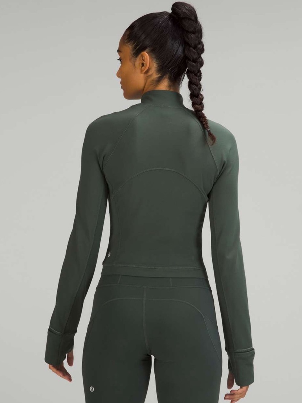 lululemon athletica Dark Green Long Sleeve Crop Top